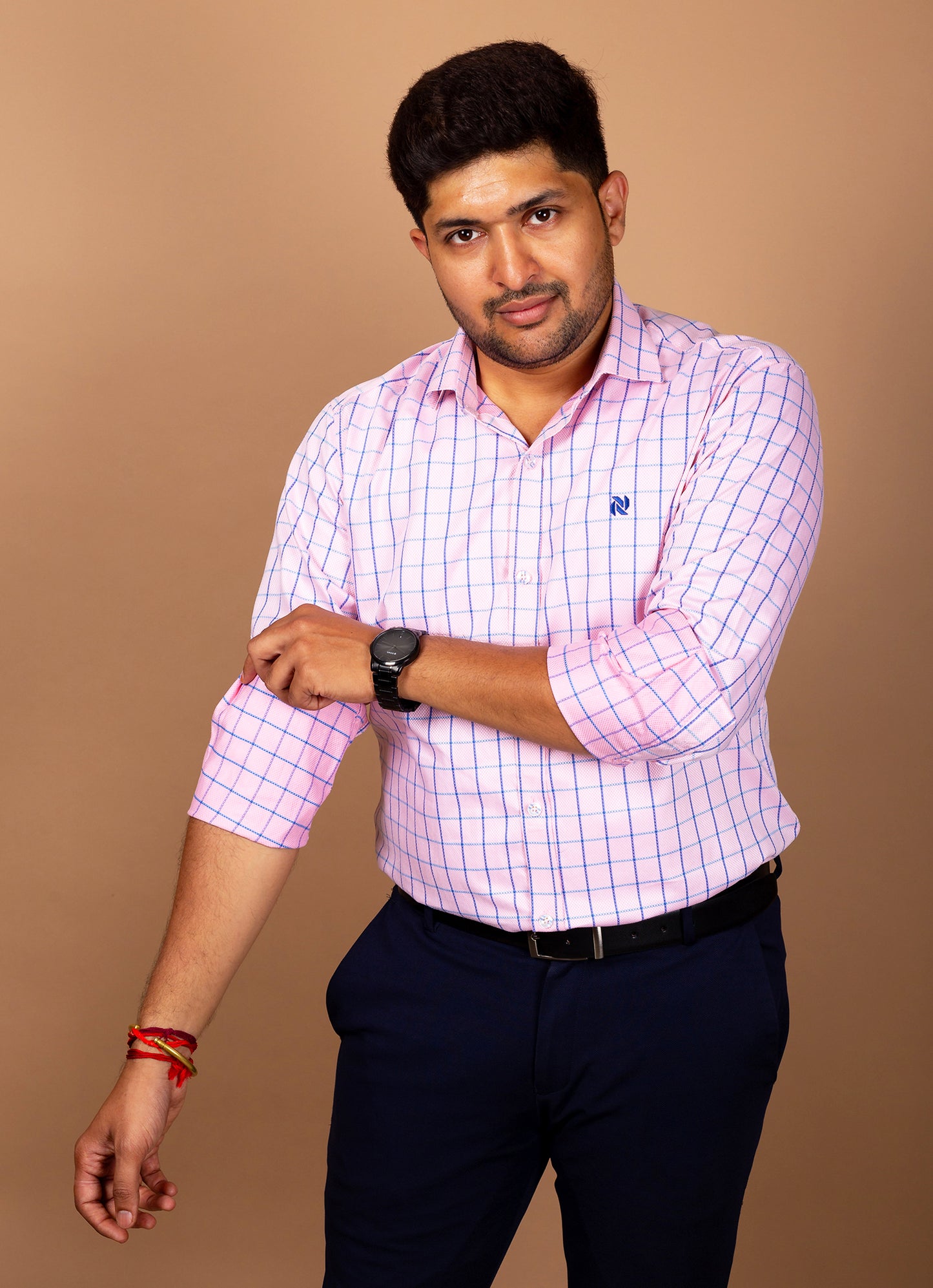 Baby Pink Checkered Premium Organic cotton Shirt