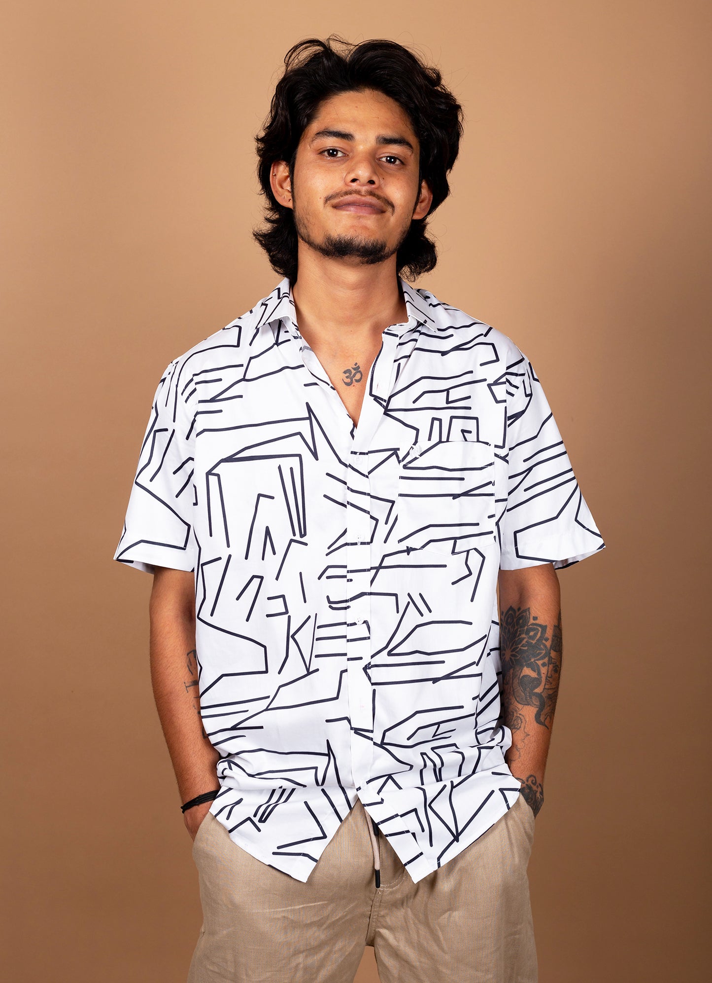Wavy Designer White Premium Shirt