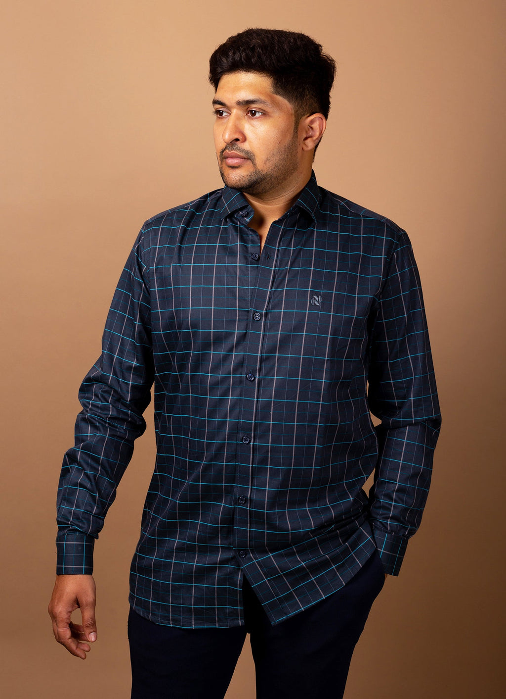 Berry Blue Checkered Premium Organic Cotton Shirt