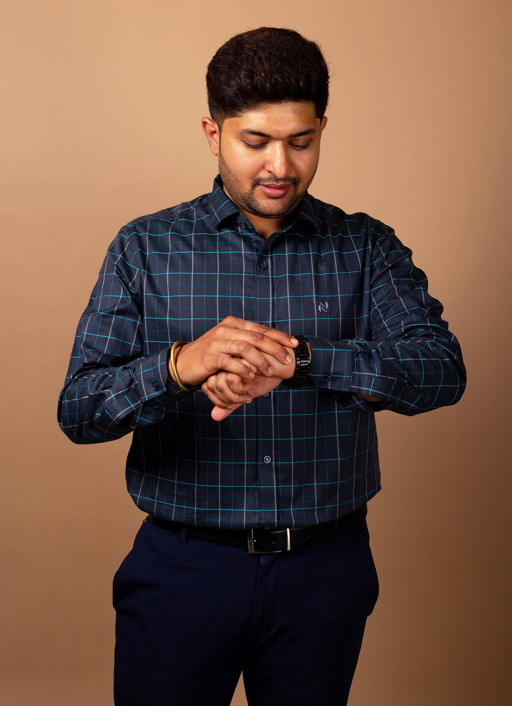 Berry Blue Checkered Premium Organic Cotton Shirt