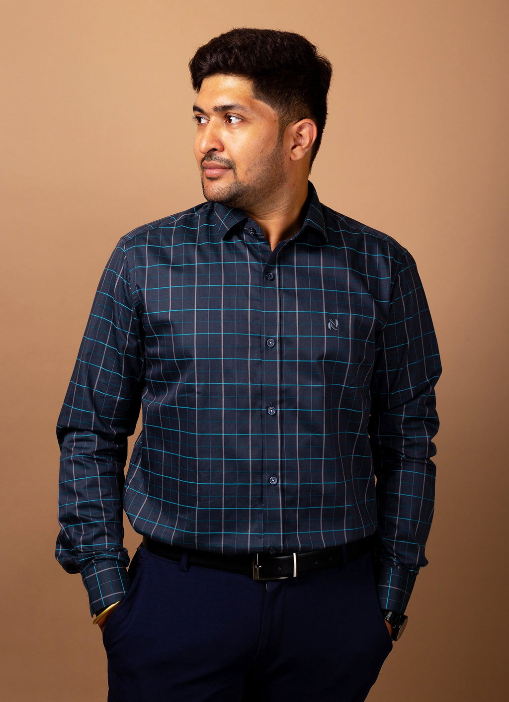 Berry Blue Checkered Premium Organic Cotton Shirt