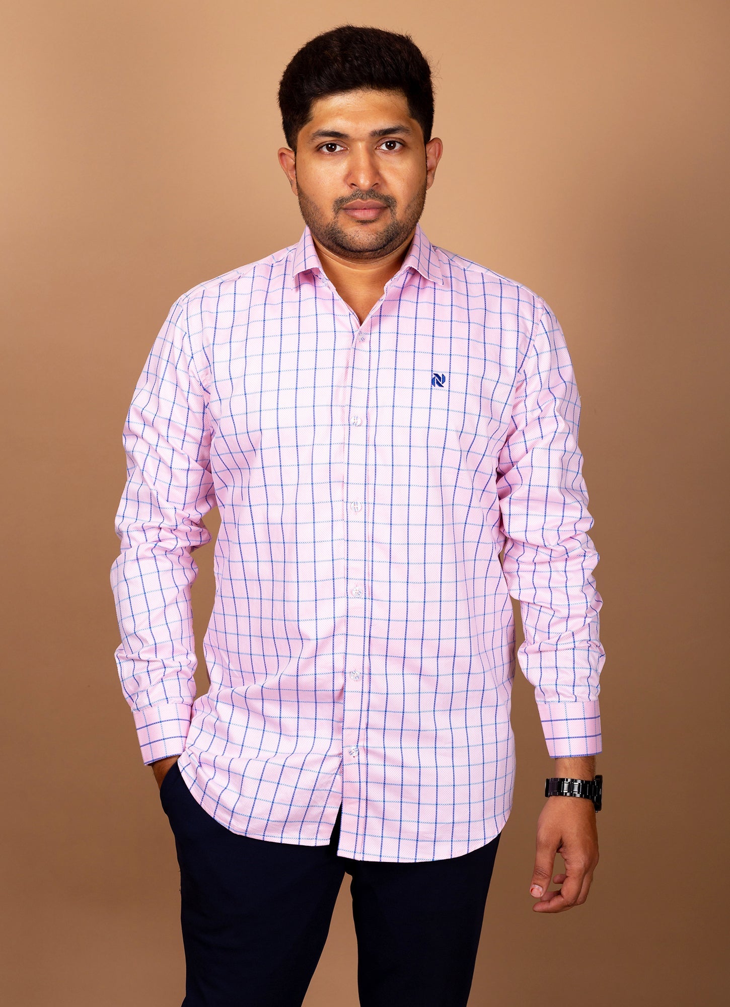 Baby Pink Checkered Premium Organic cotton Shirt