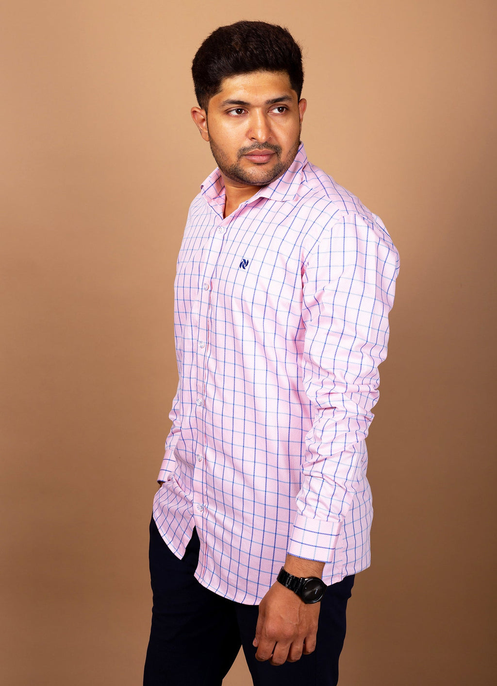 Baby Pink Checkered Premium Organic cotton Shirt