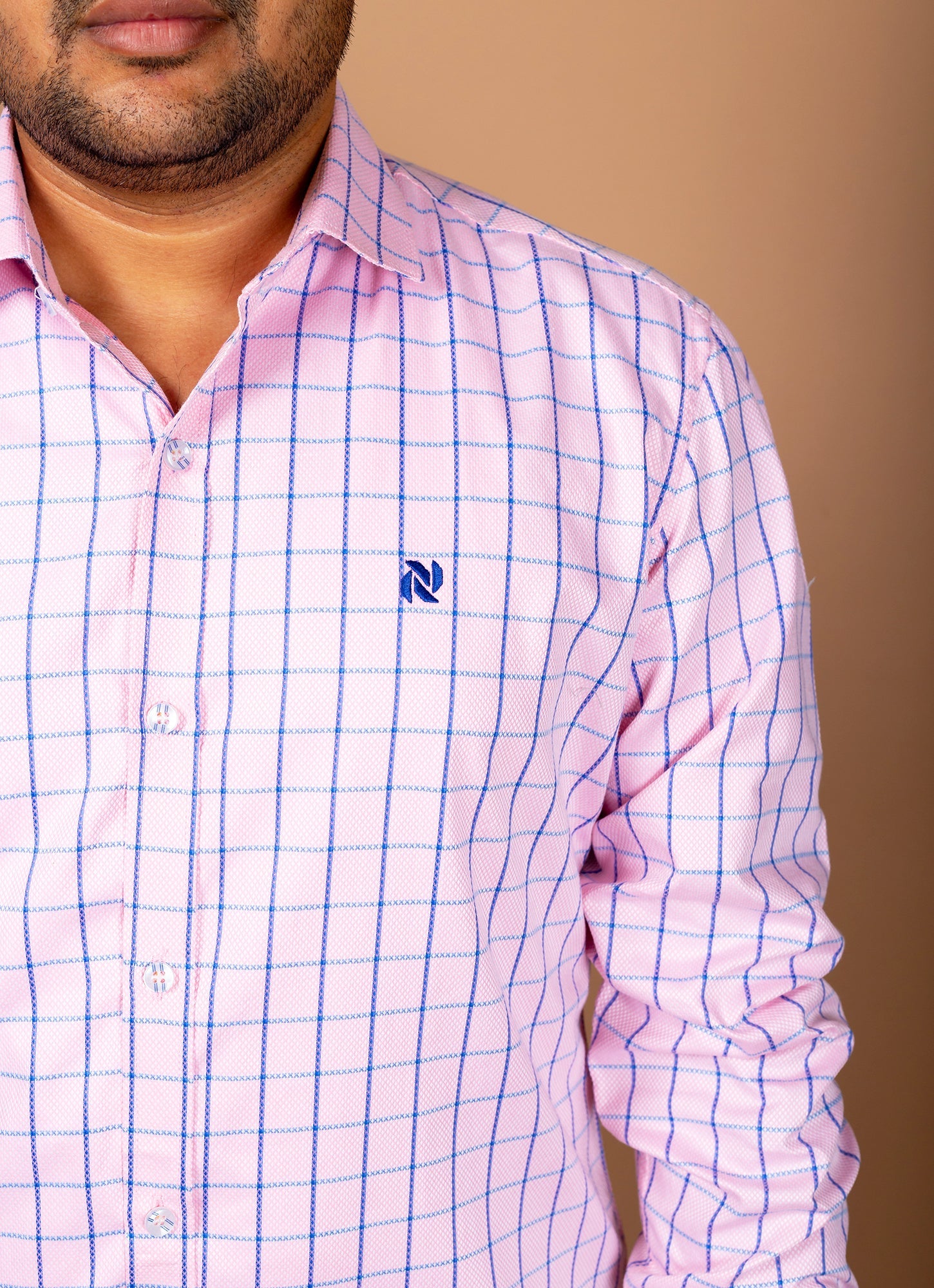 Baby Pink Checkered Premium Organic cotton Shirt
