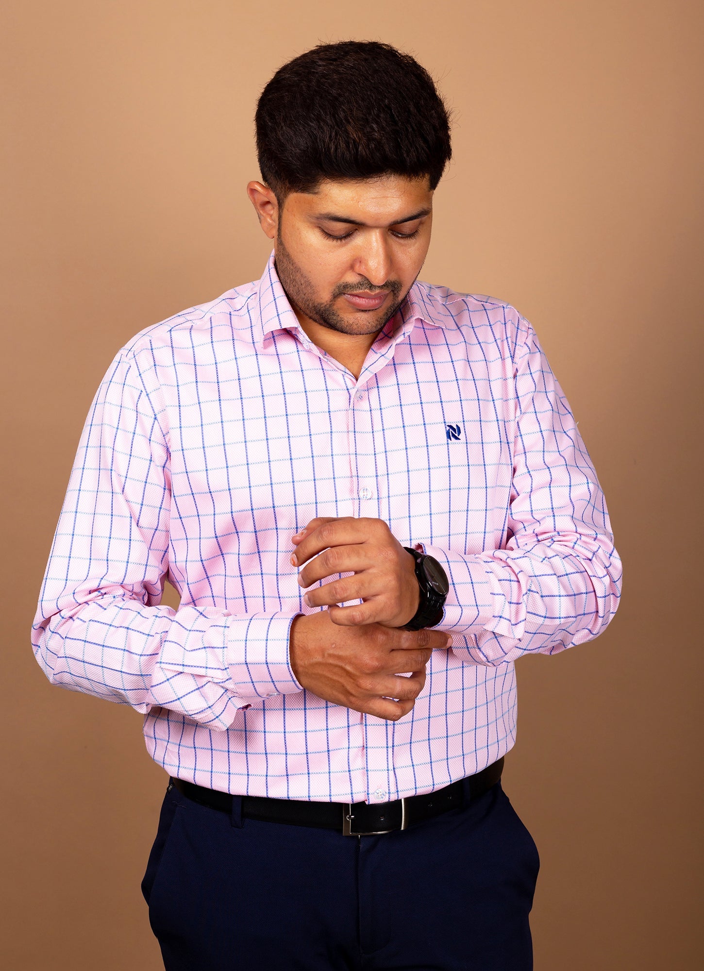 Baby Pink Checkered Premium Organic cotton Shirt