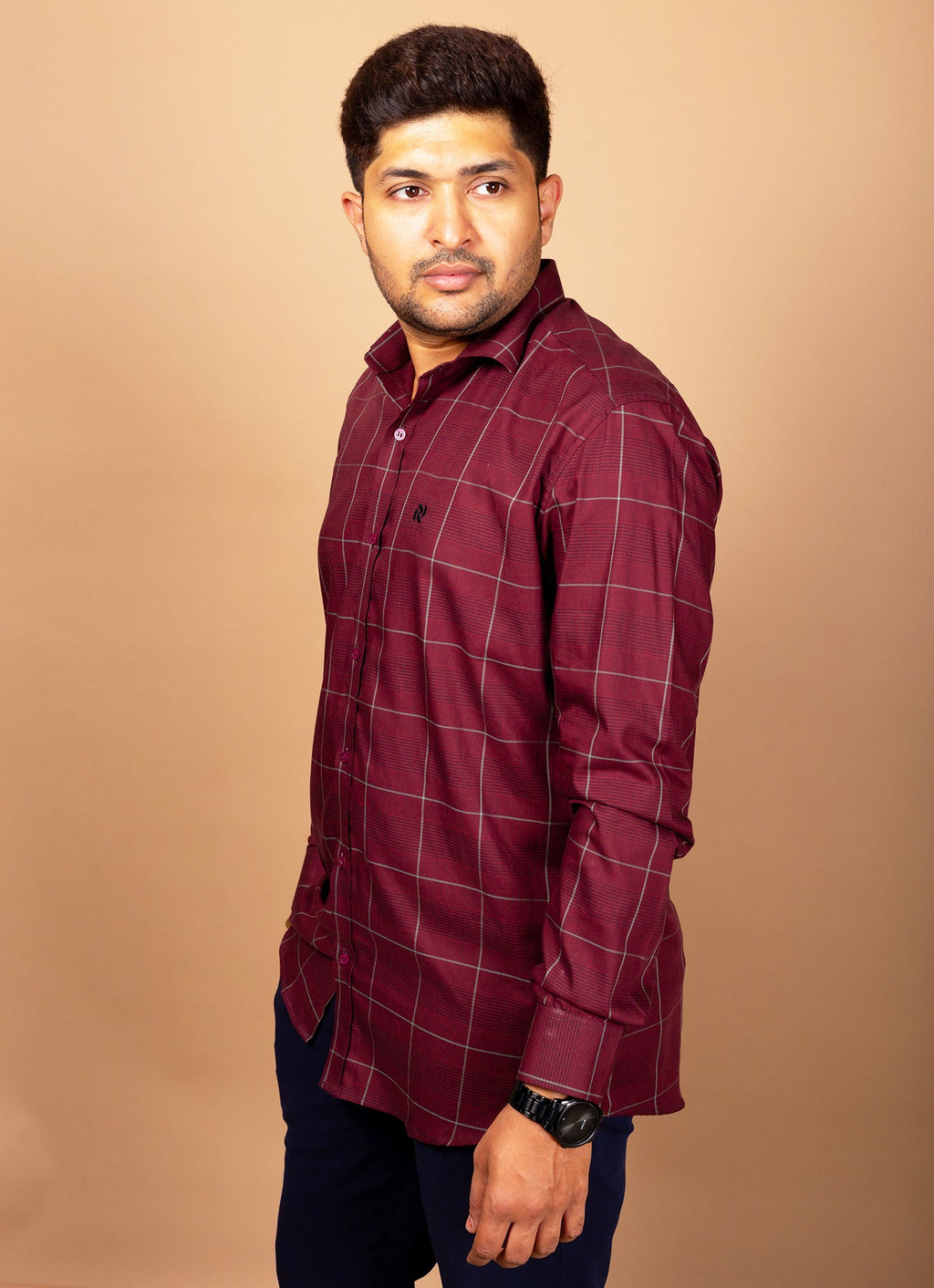 Cherry Red Checkered Organic Cotton Premium Shirt