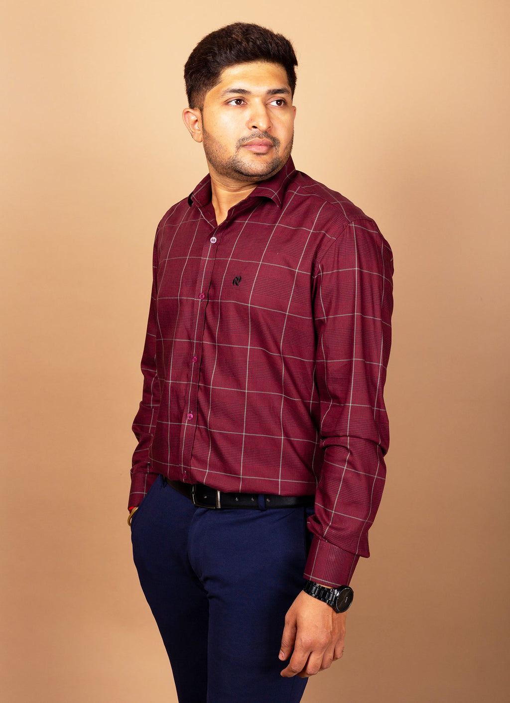 Cherry Red Checkered Organic Cotton Premium Shirt