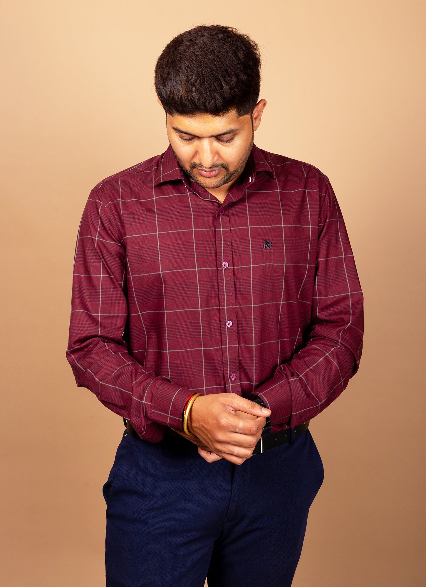 Cherry Red Checkered Organic Cotton Premium Shirt