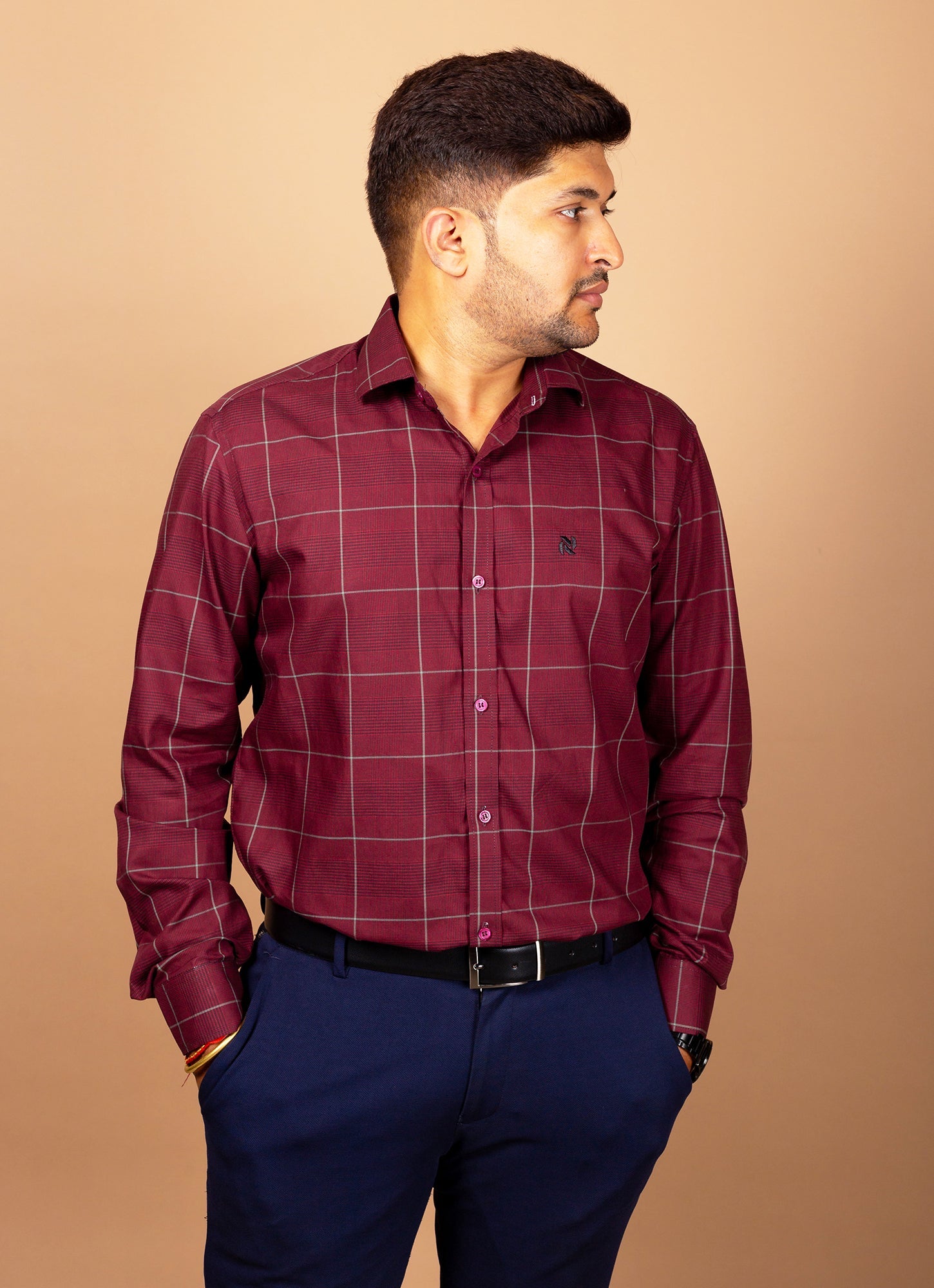 Cherry Red Checkered Organic Cotton Premium Shirt
