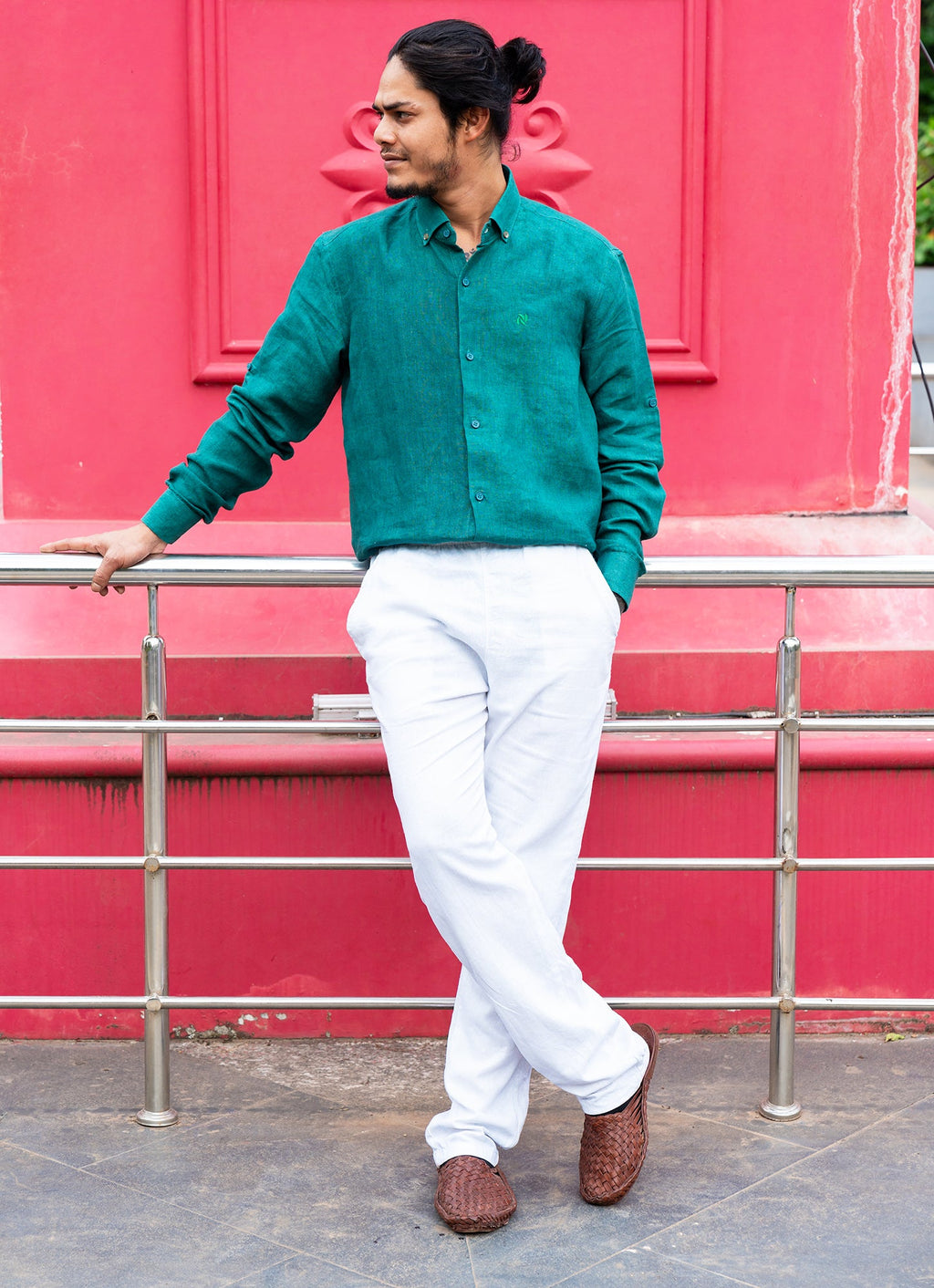 Castleton Airy Green Pure Premium Linen Shirt