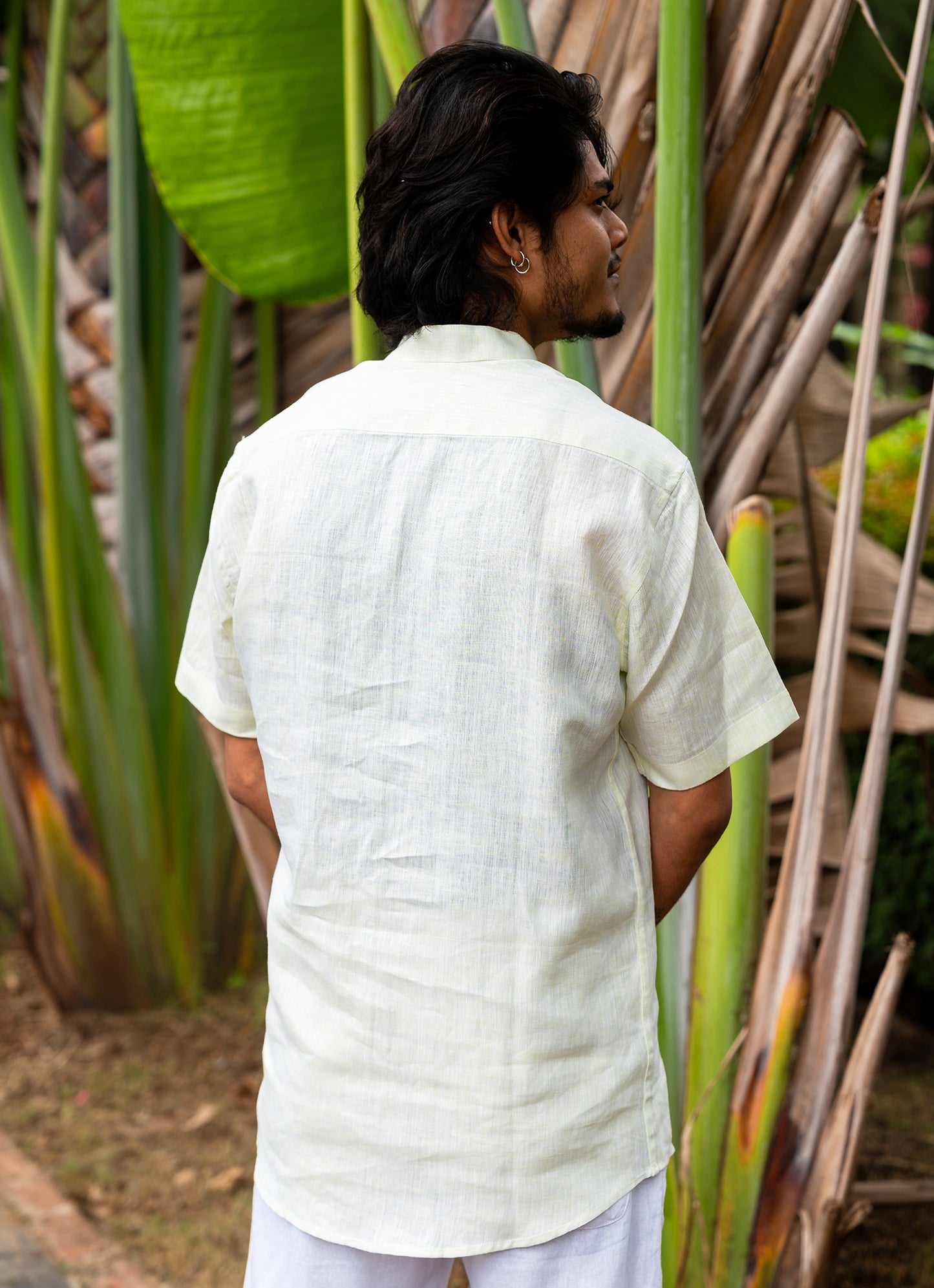 Tea Green Airy Pure Linen Premium Shirt