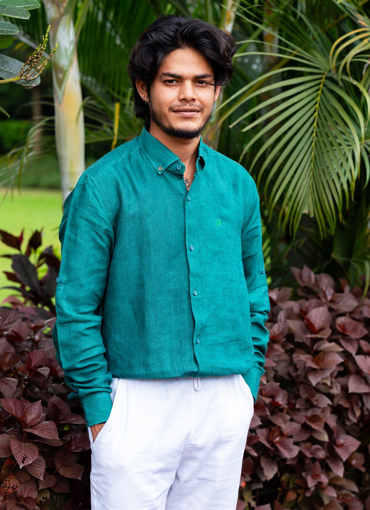 Castleton Airy Green Pure Premium Linen Shirt