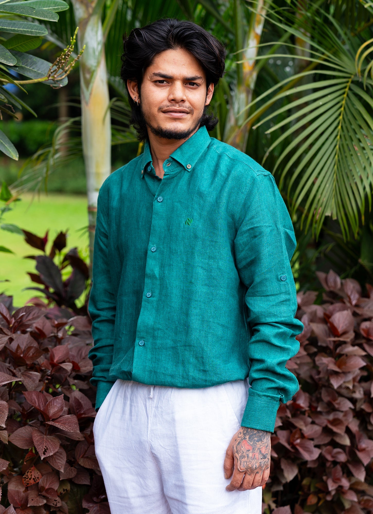 Castleton Airy Green Pure Premium Linen Shirt