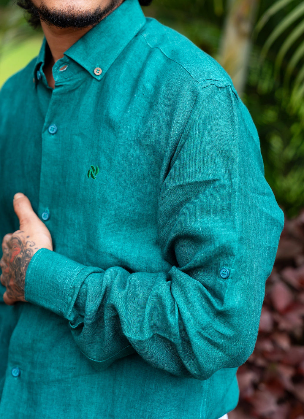 Castleton Airy Green Pure Premium Linen Shirt