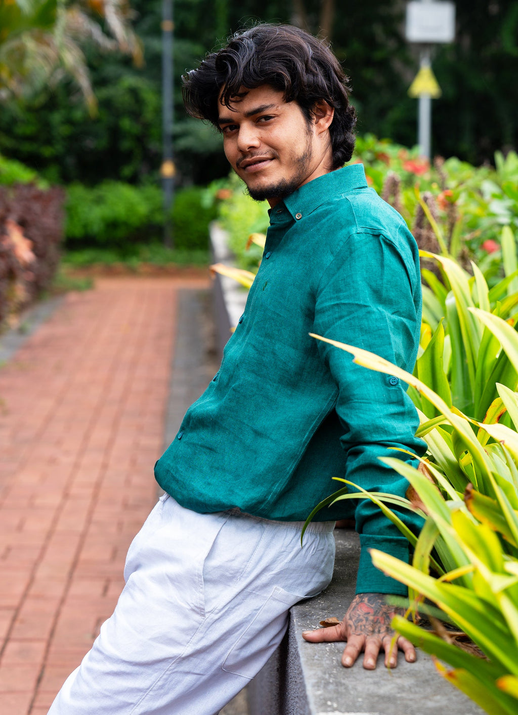 Castleton Airy Green Pure Premium Linen Shirt