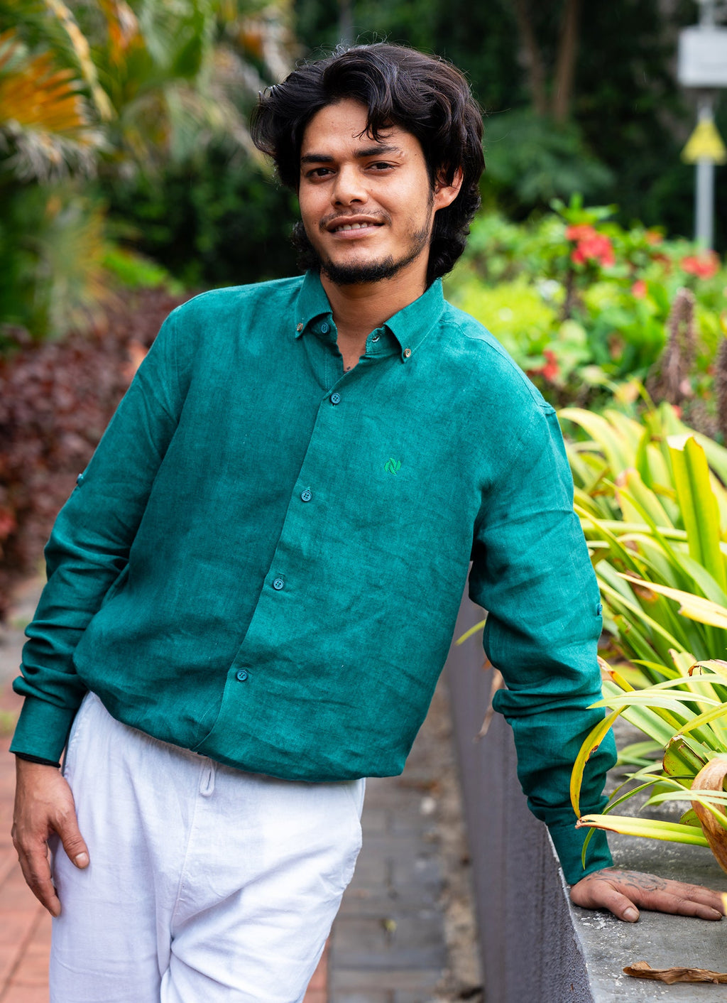 Castleton Airy Green Pure Premium Linen Shirt