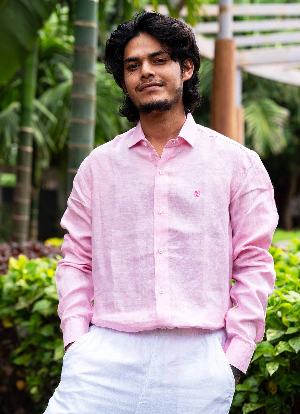 Flamingo Airy Pink Pure Linen Premium Shirt