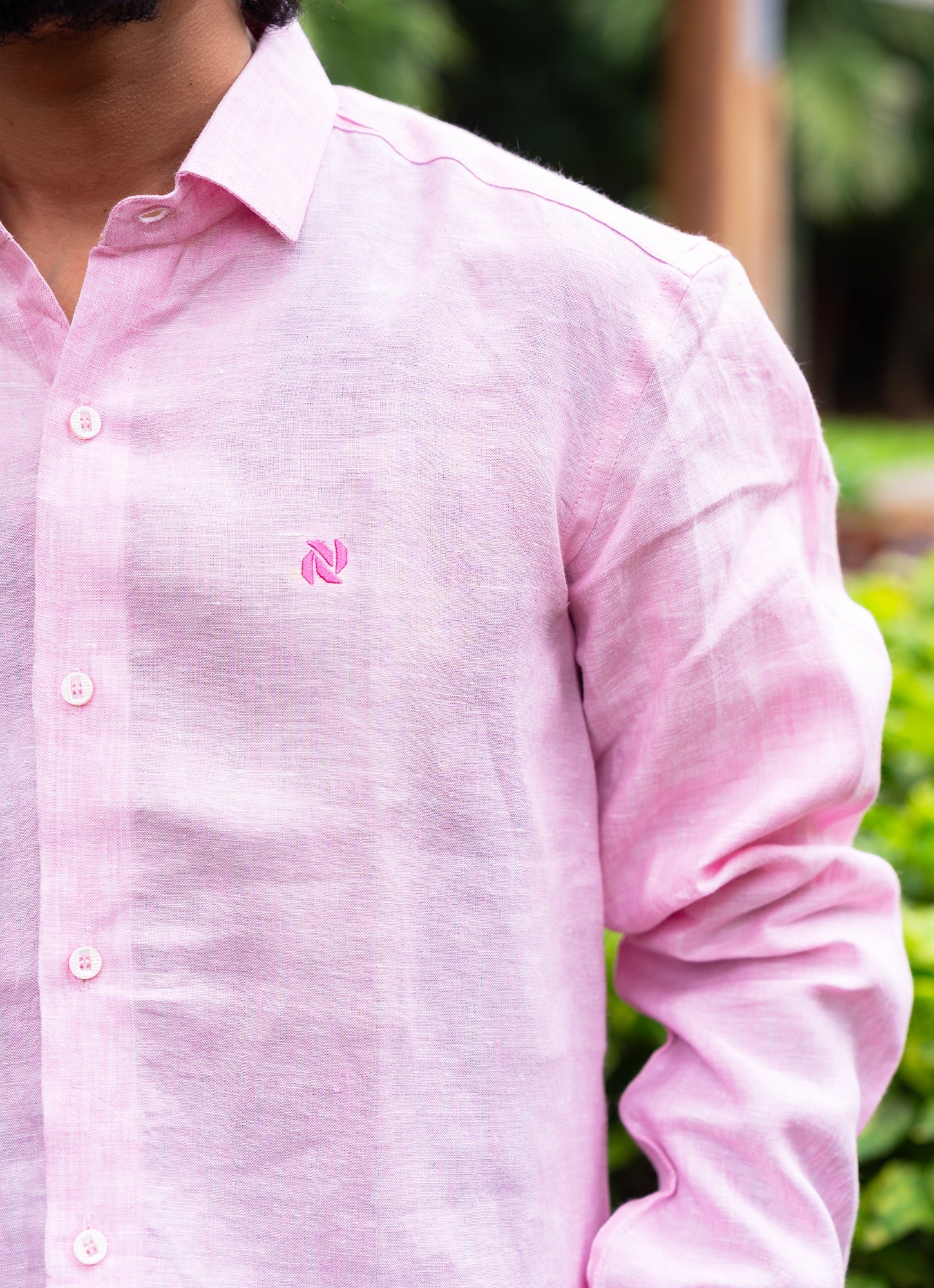 Flamingo Airy Pink Pure Linen Premium Shirt