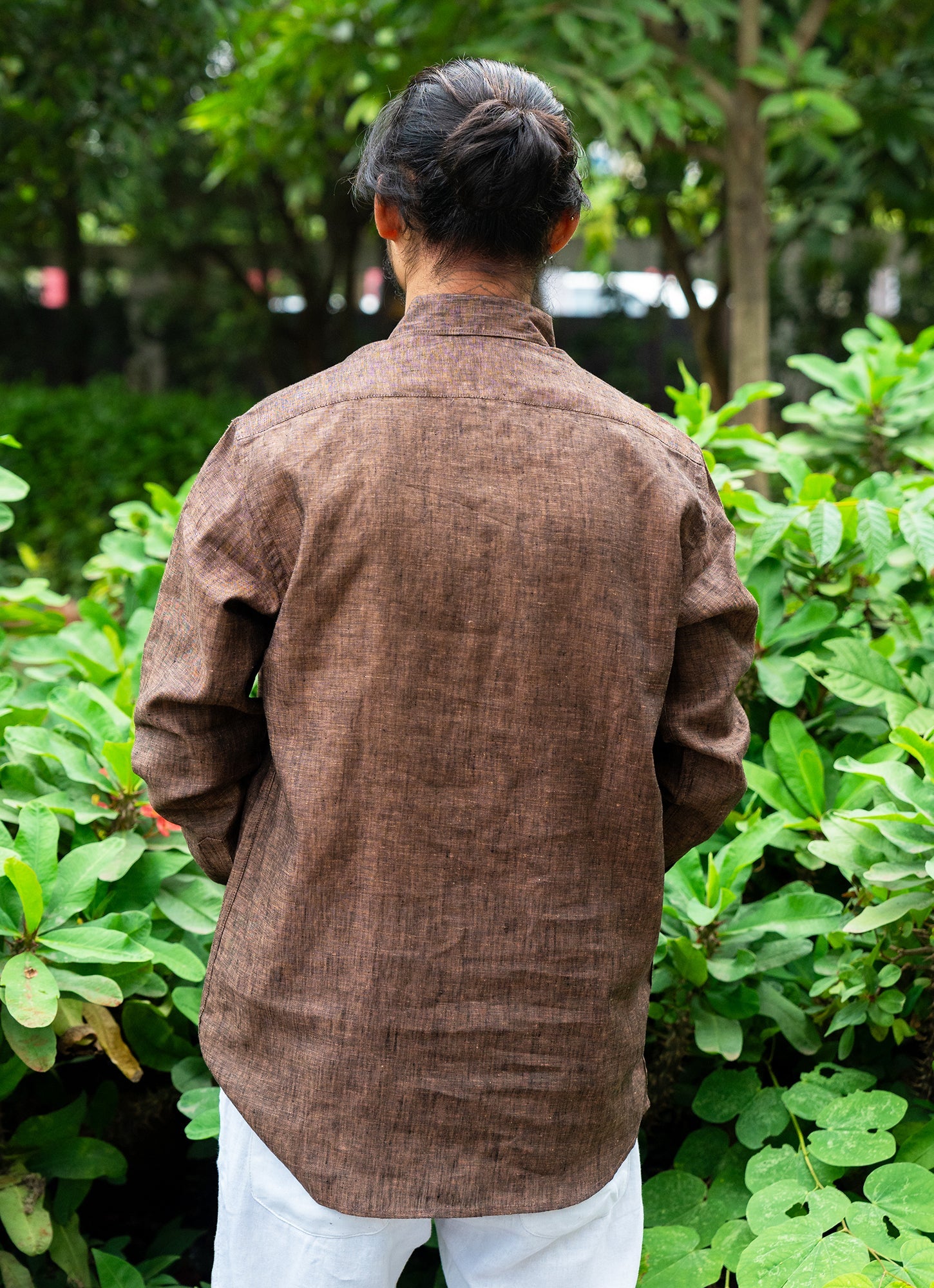 Cherry Wood Brown Super Airy Pure Linen Premium Shirt