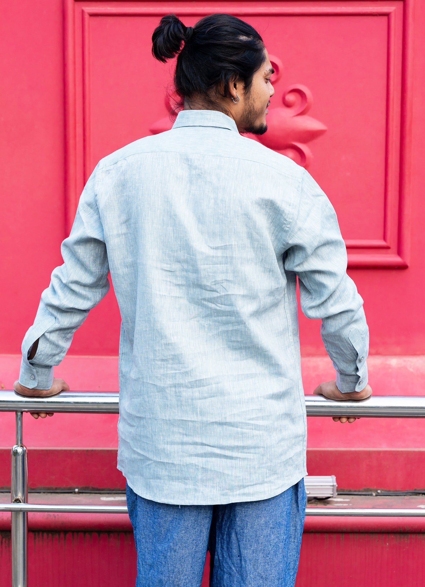 Icy Blue Super Airy Pure Linen Premium Shirt