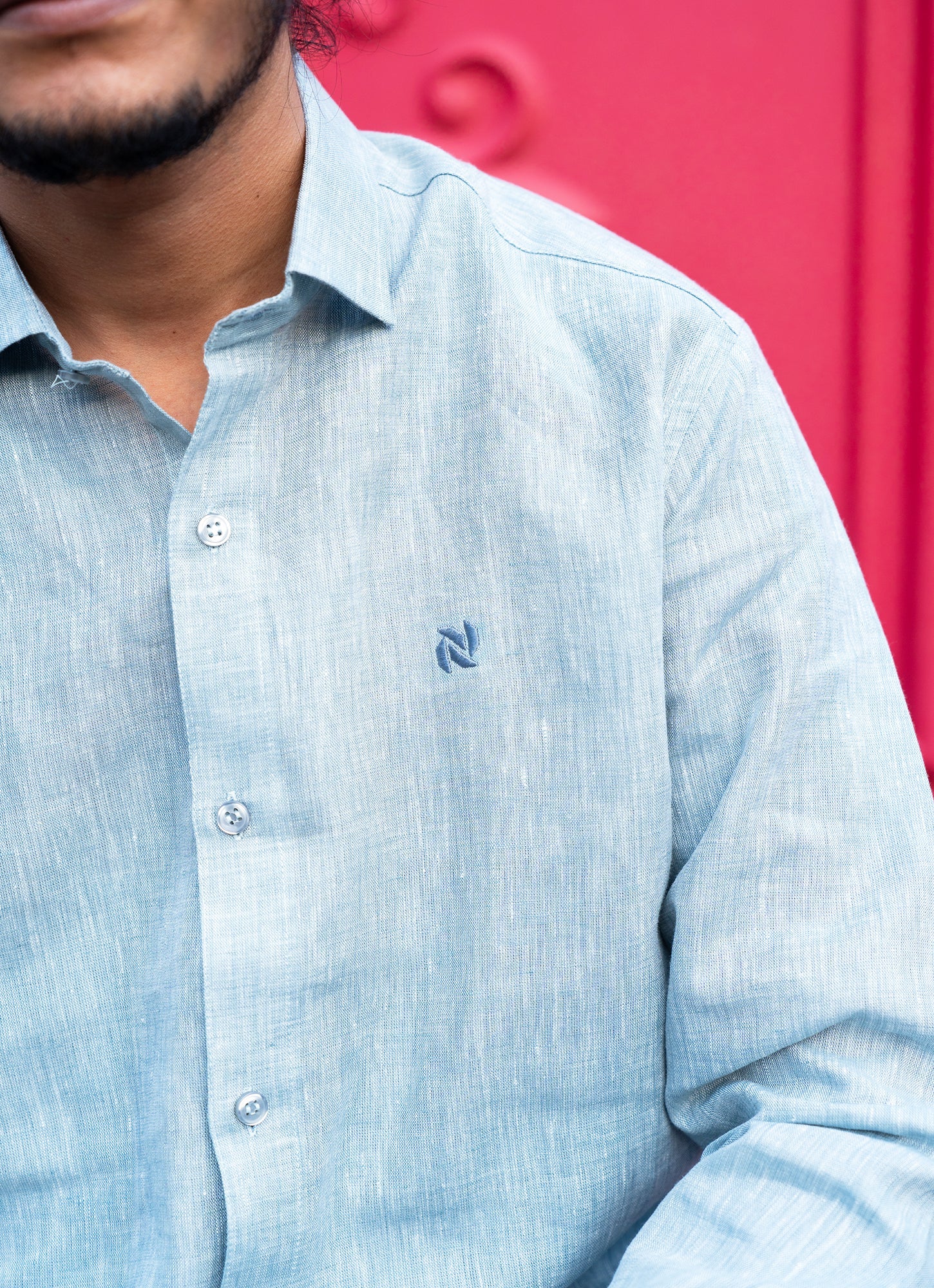 Icy Blue Super Airy Pure Linen Premium Shirt