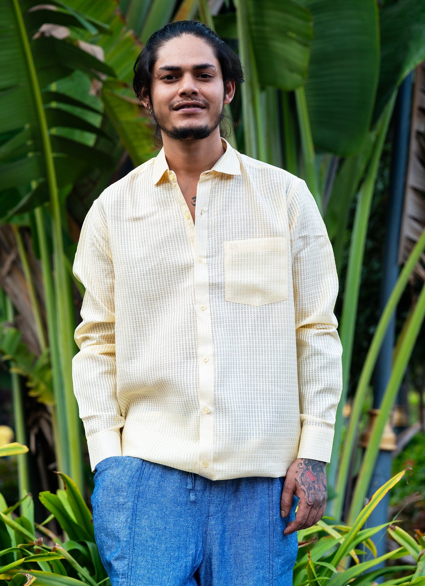 Alabaster Cream Textured Shirt