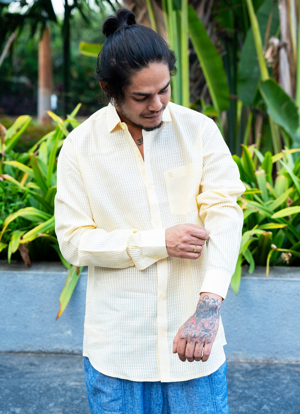 Alabaster Cream Textured Shirt