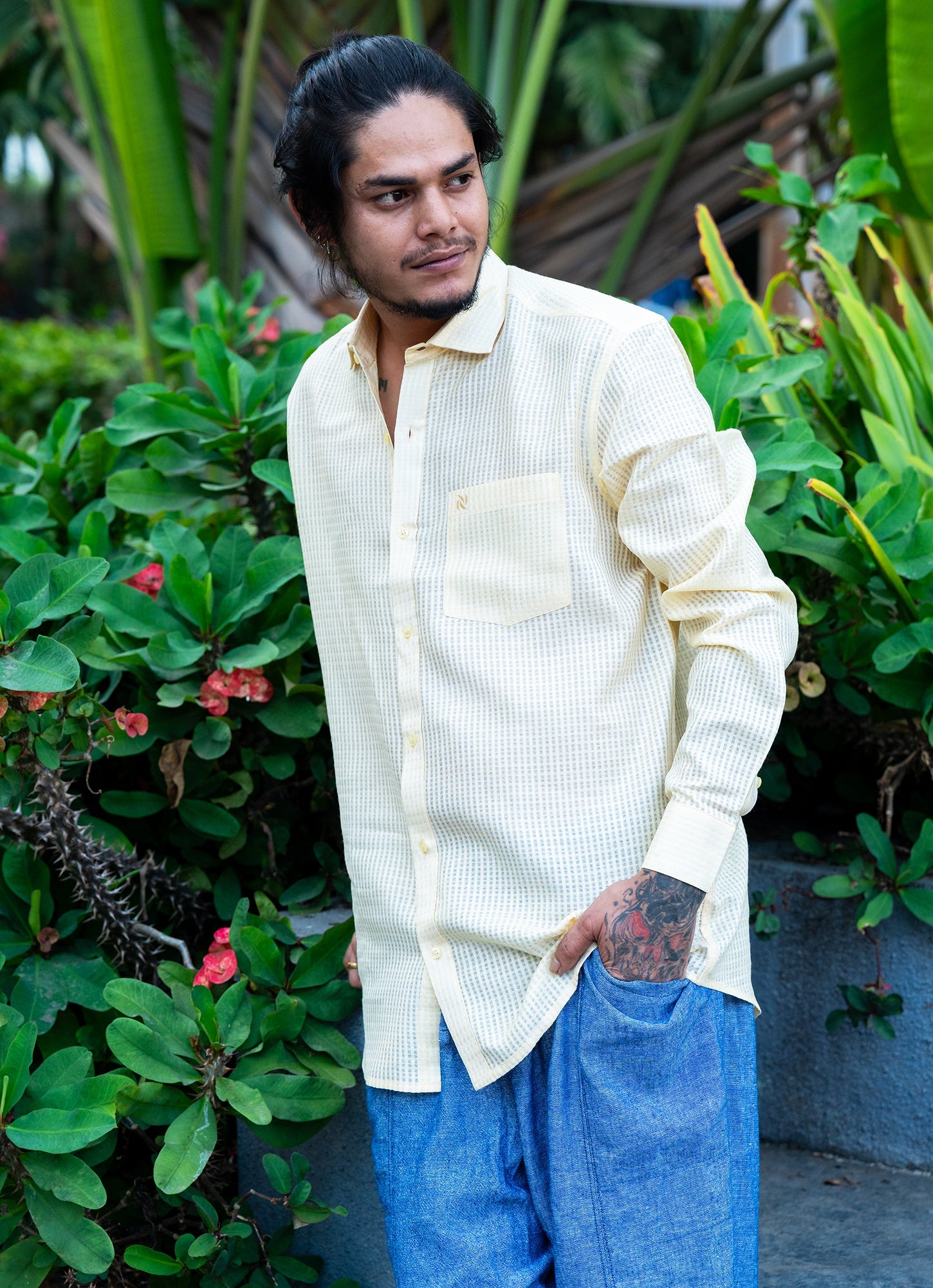 Alabaster Cream Textured Shirt