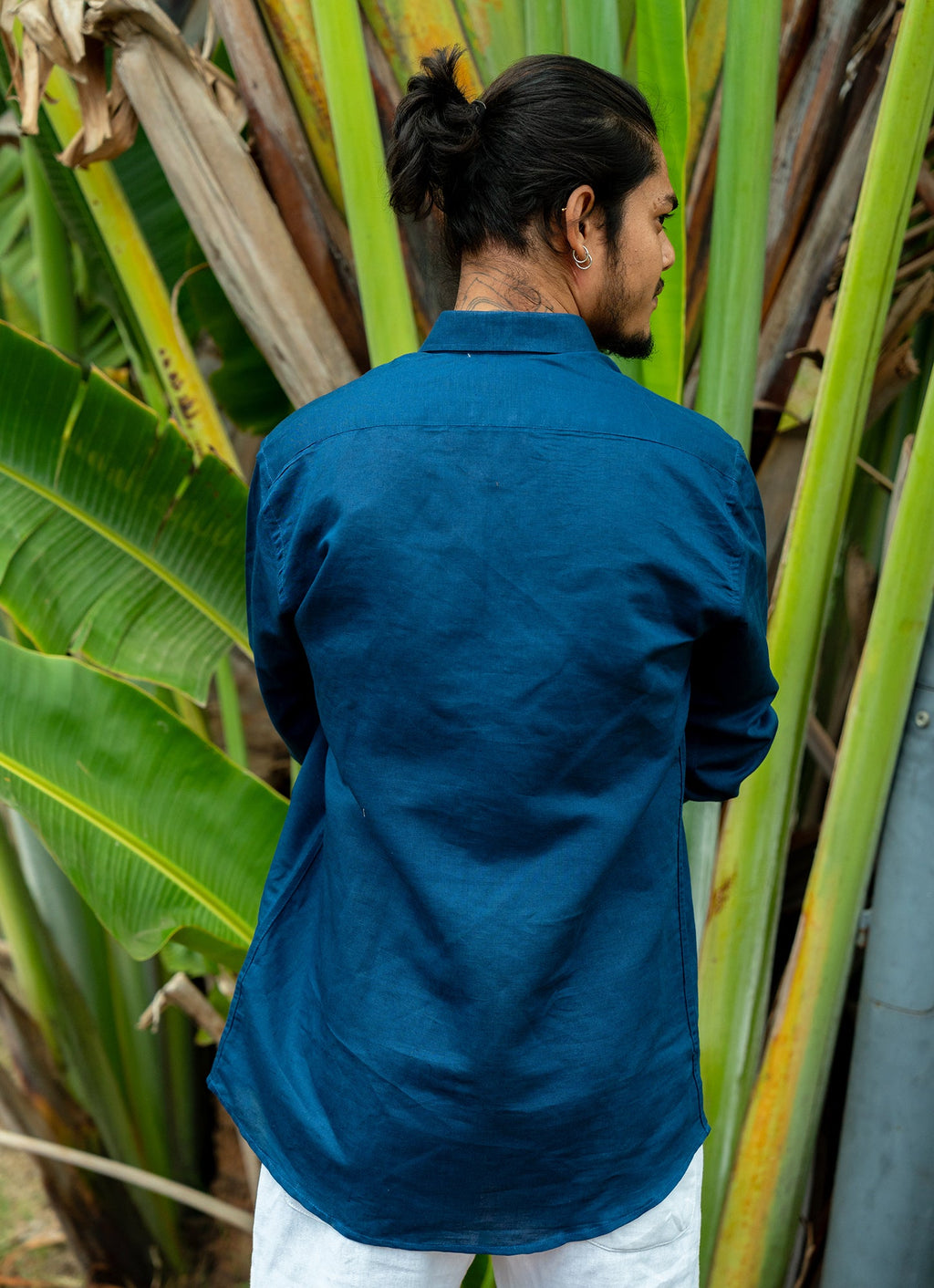 Indigo Organic Cotton Linen Premium Shirt