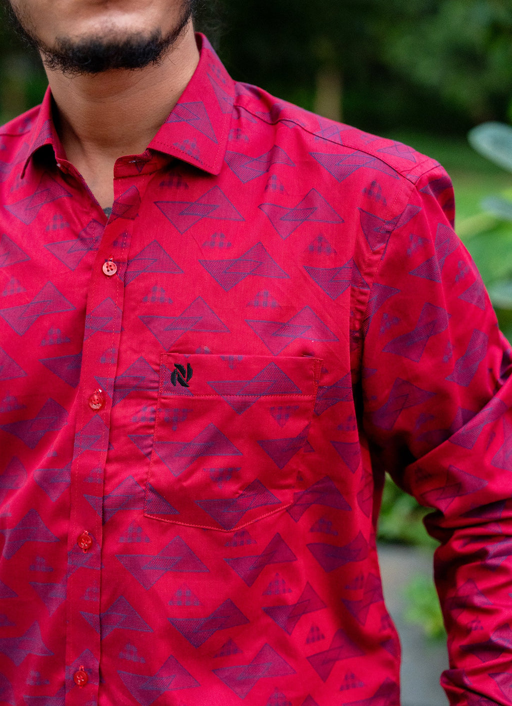 Cherry Blue Jacquard Textured Premium Shirt