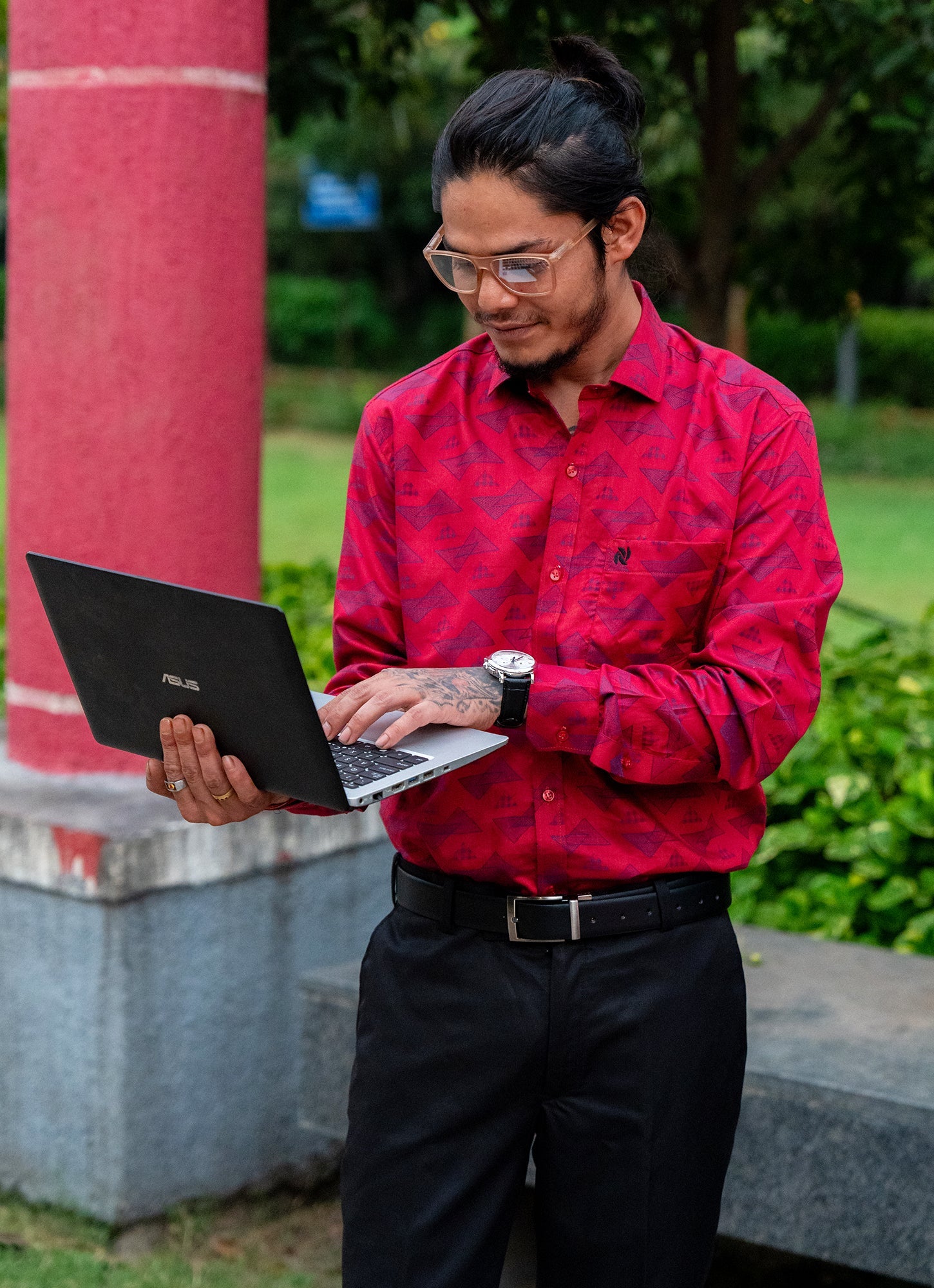 Cherry Blue Jacquard Textured Premium Shirt