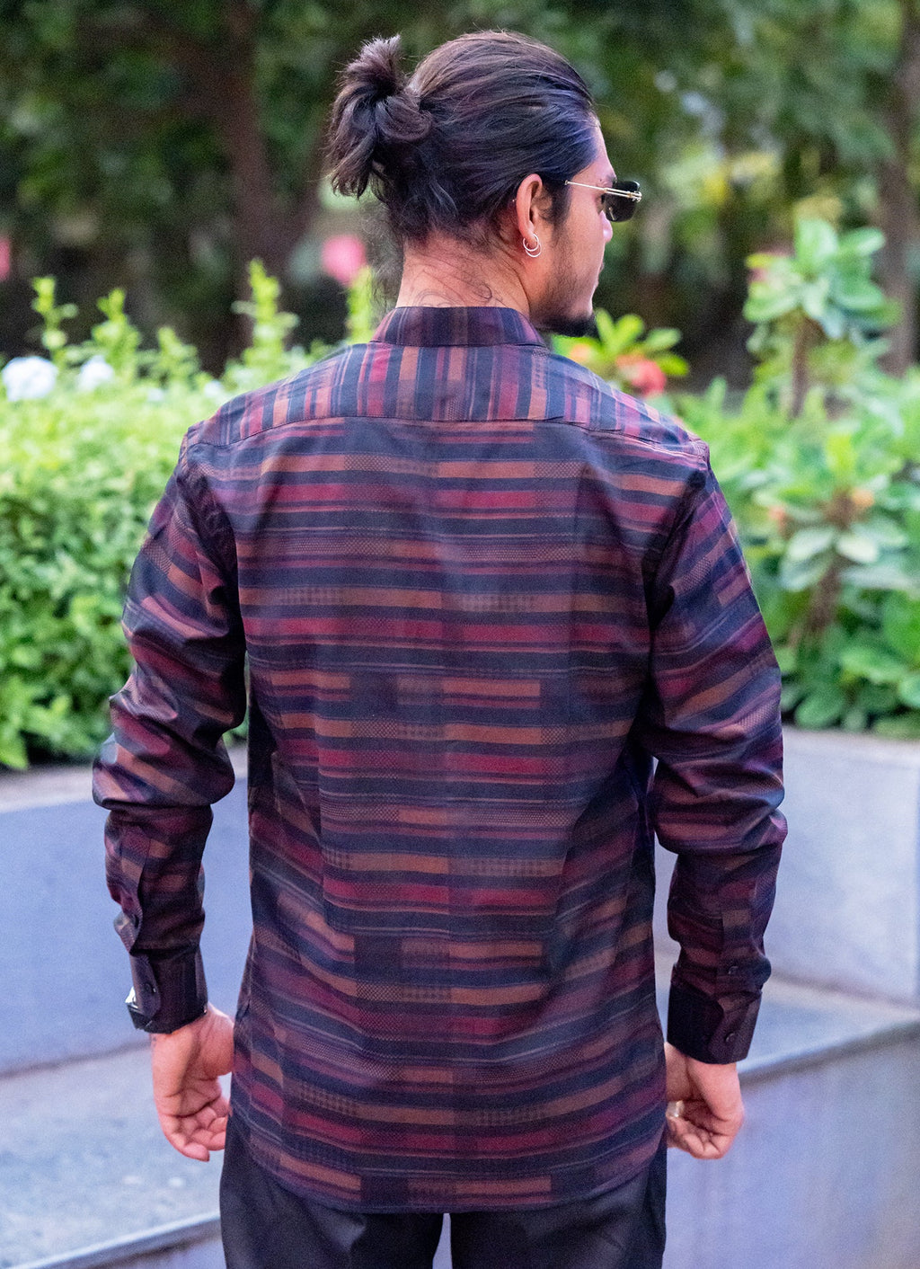 Geometry Carmine Red Premium Cotton Shirt