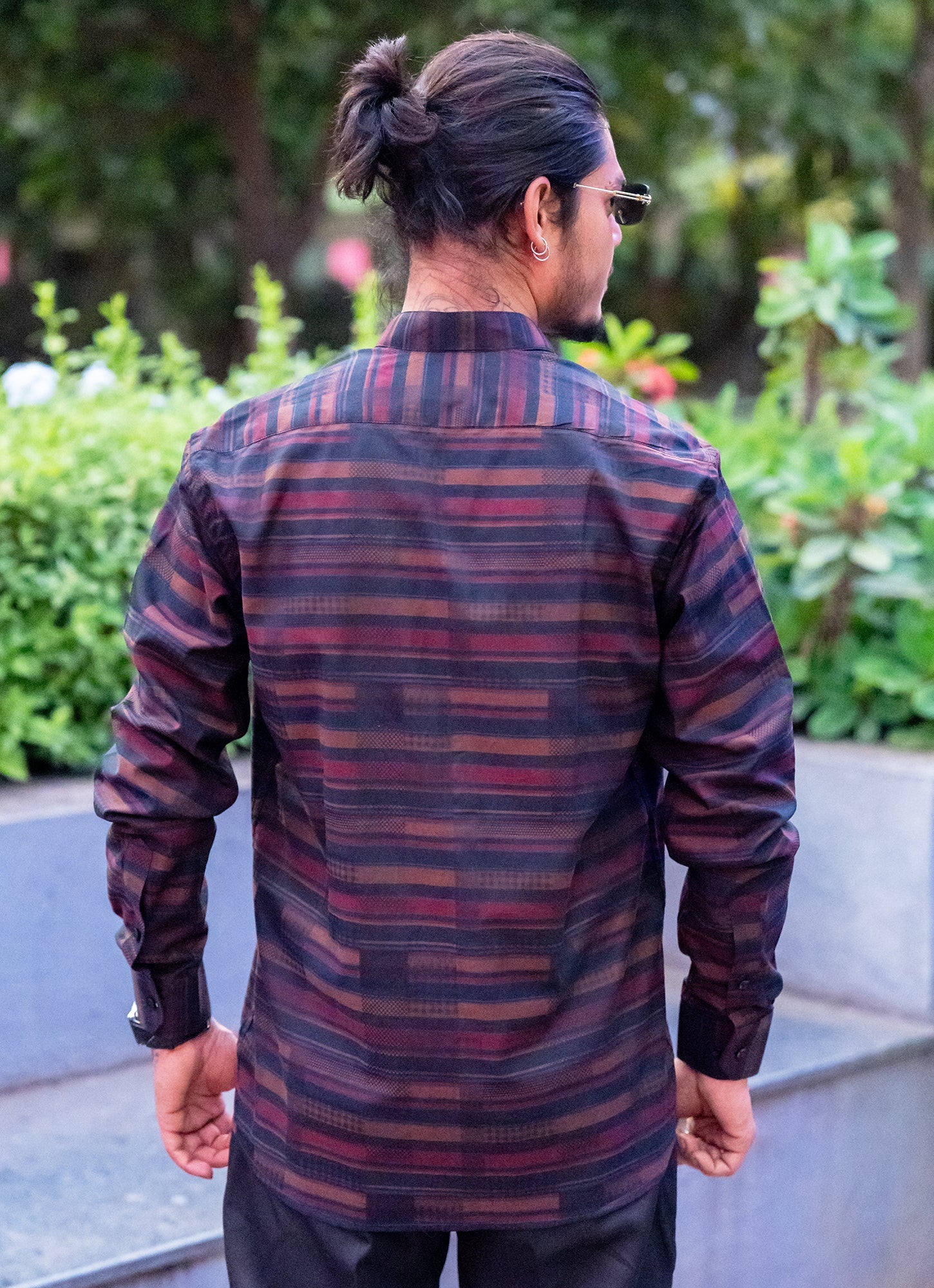 Geometry Carmine Red Premium Cotton Shirt