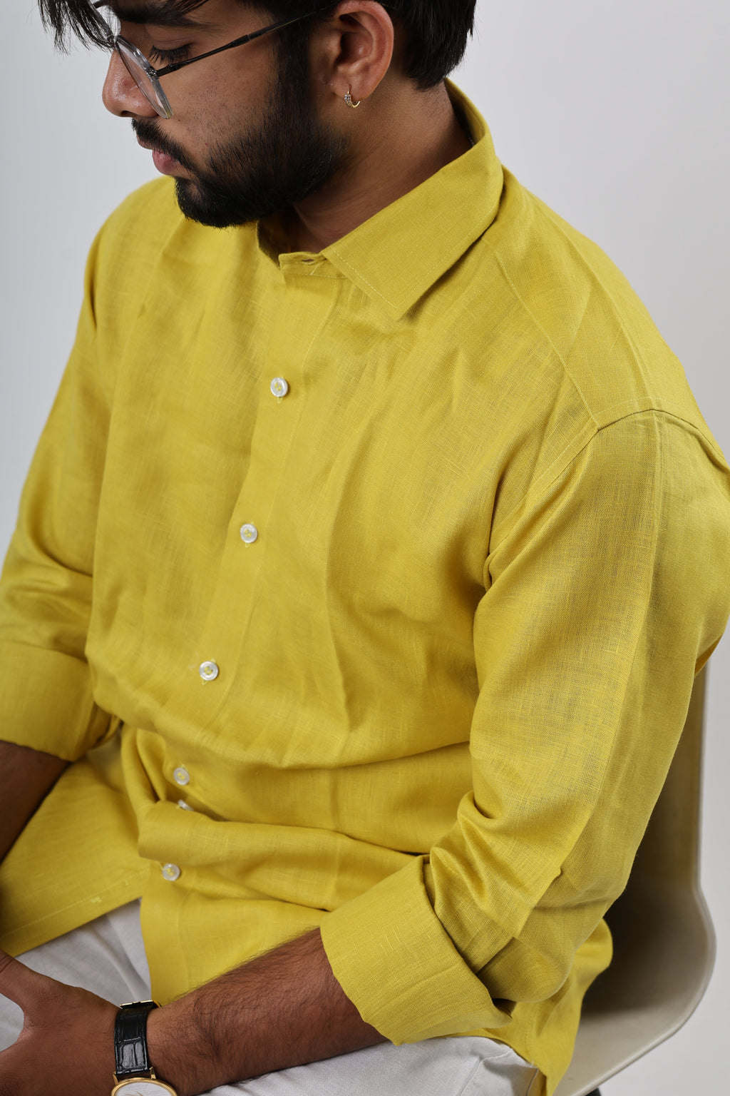 Mustard yellow linen shirt