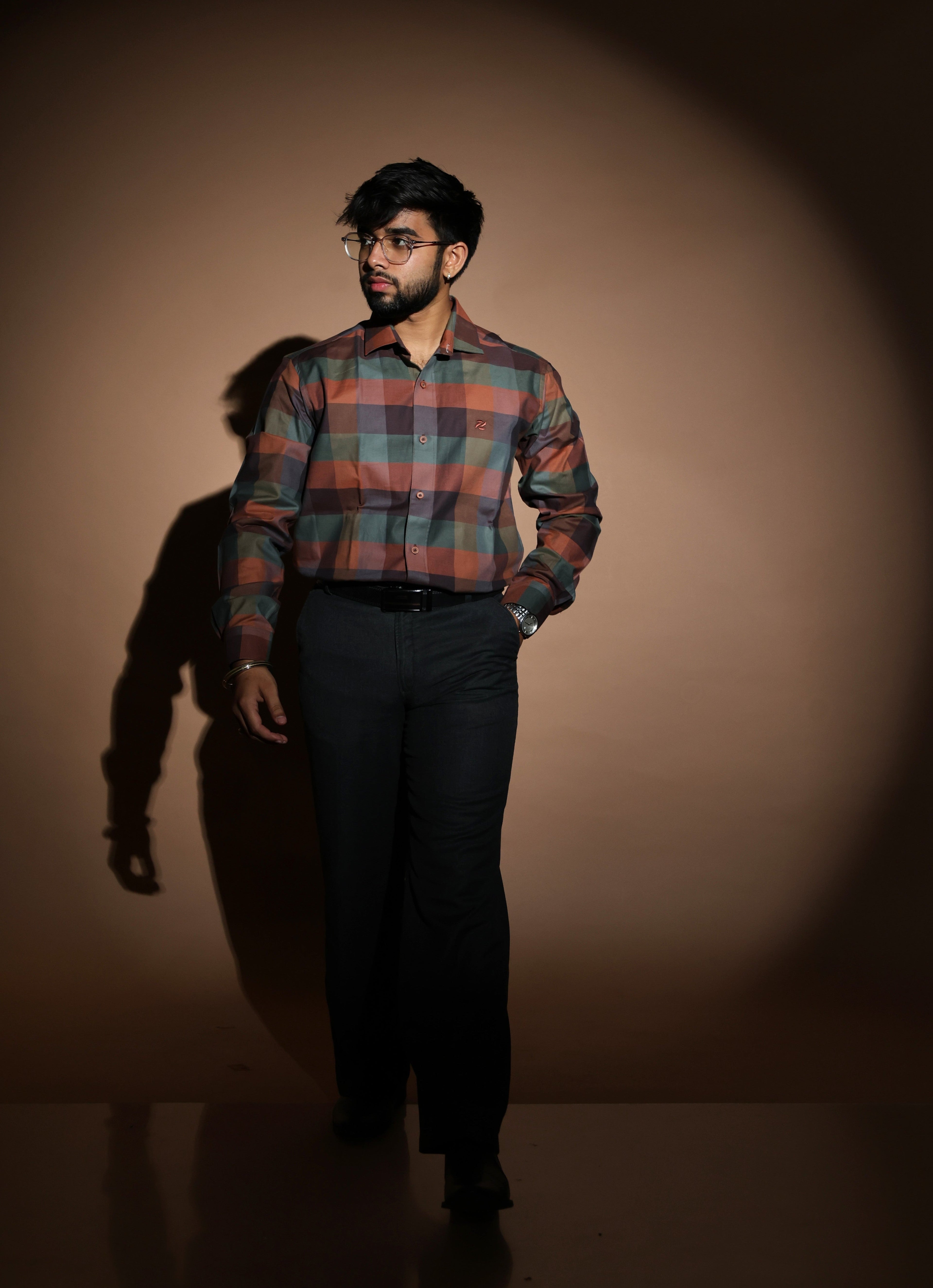 Multi-colored Checkered Formal Shirt