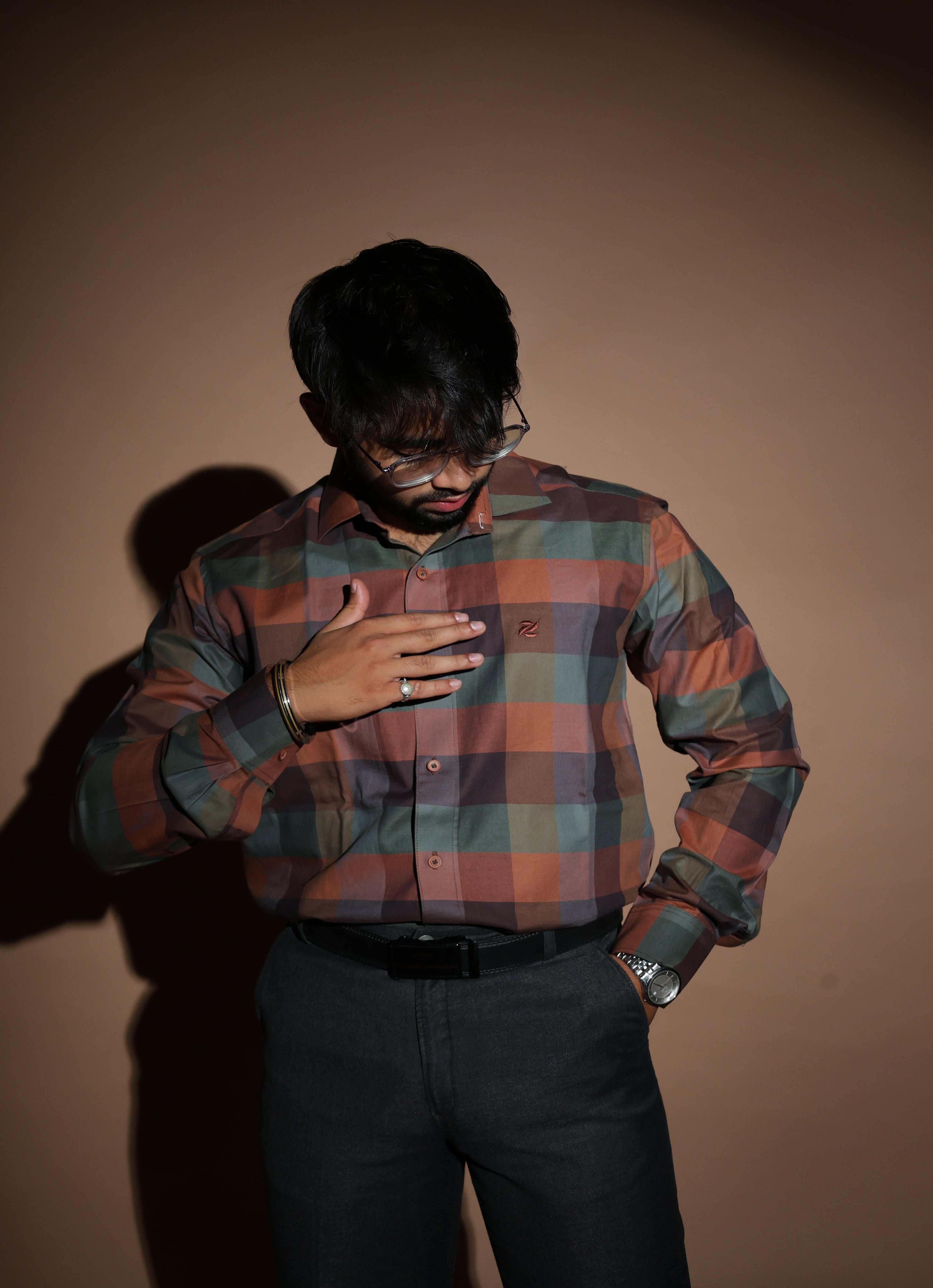 Multi-colored Checkered Formal Shirt