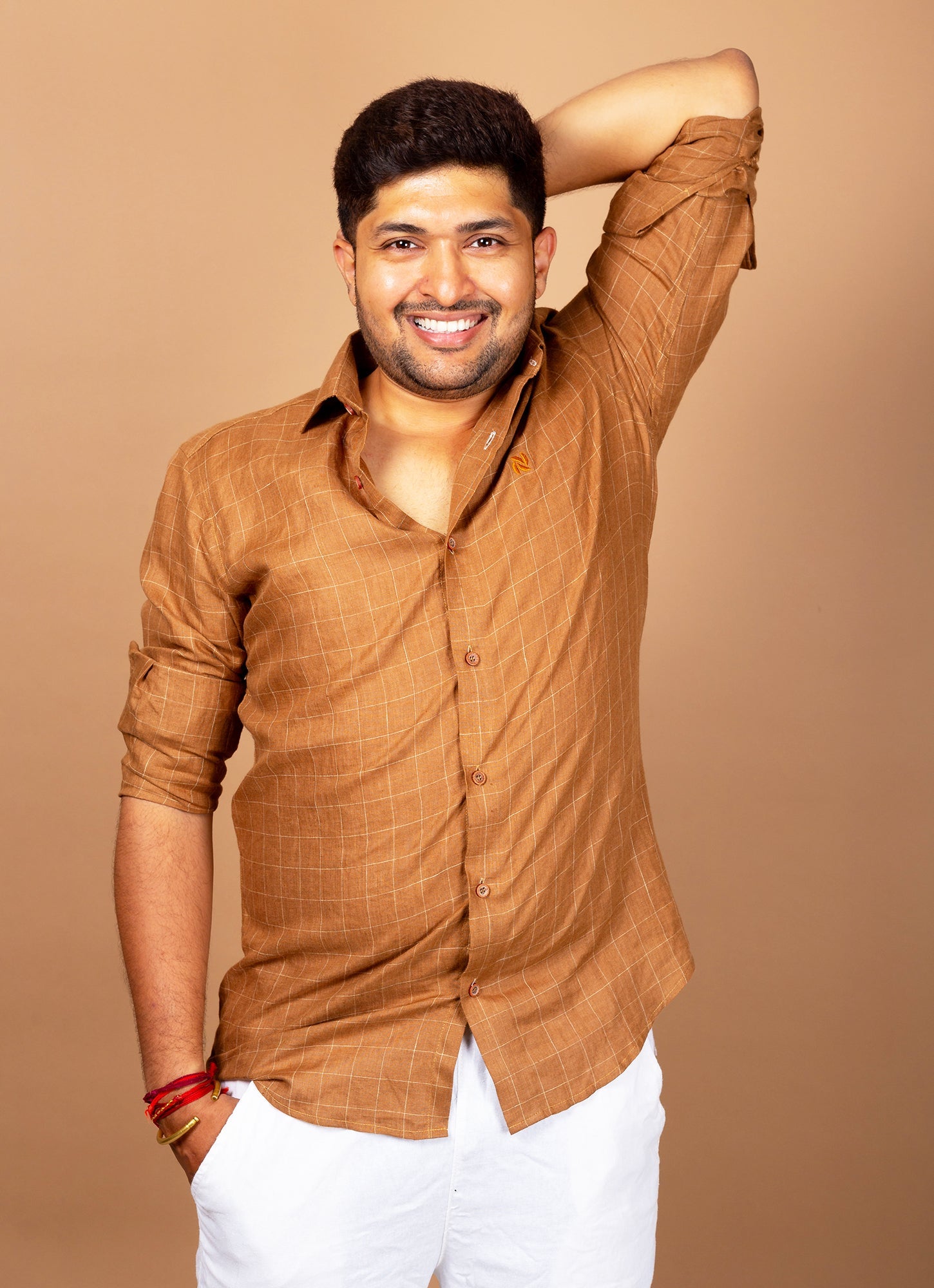 Peru Brown Very Airy Pure Linen Premium Shirt