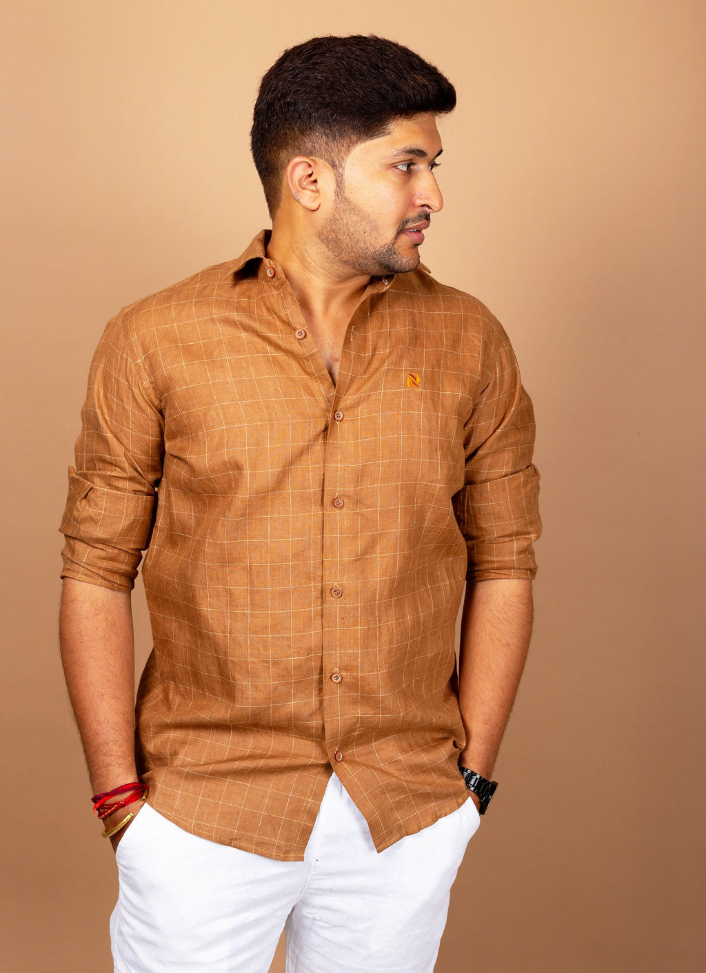 Peru Brown Very Airy Pure Linen Premium Shirt