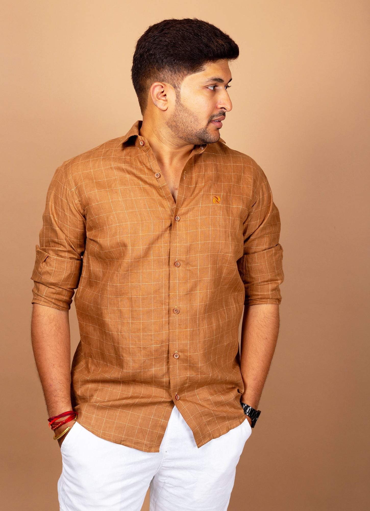 Peru Brown Very Airy Pure Linen Premium Shirt