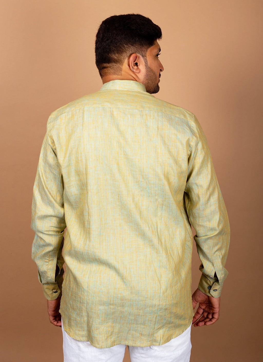 Husky Green Textured Organic Cotton Premium Shirt