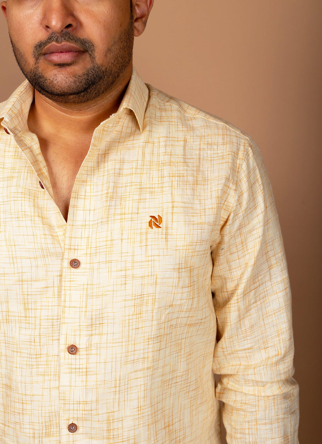 Dutch White Textured Pure Linen Premium Shirt