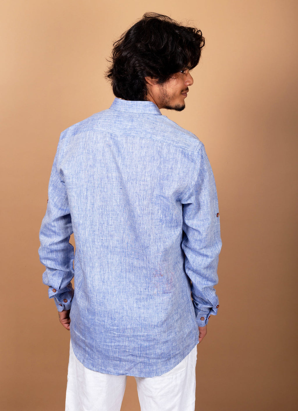 Powder Blue Super Airy Pure Linen Premium Shirt