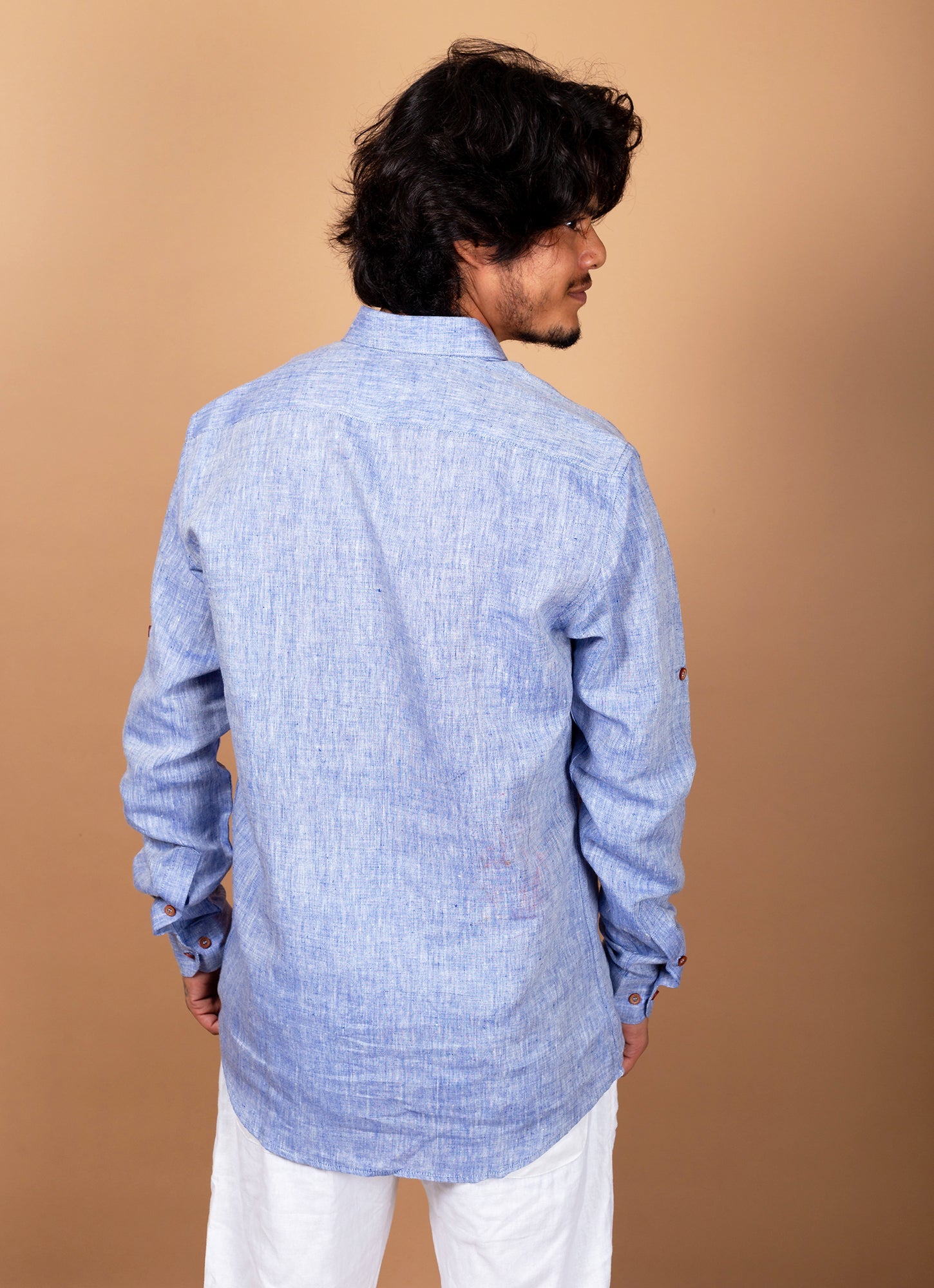 Powder Blue Super Airy Pure Linen Premium Shirt