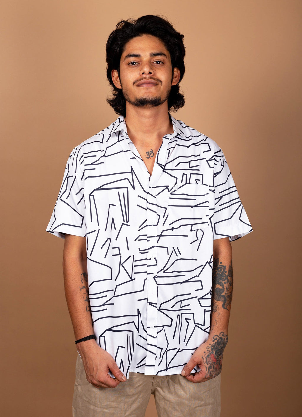 Wavy Designer White Premium Shirt