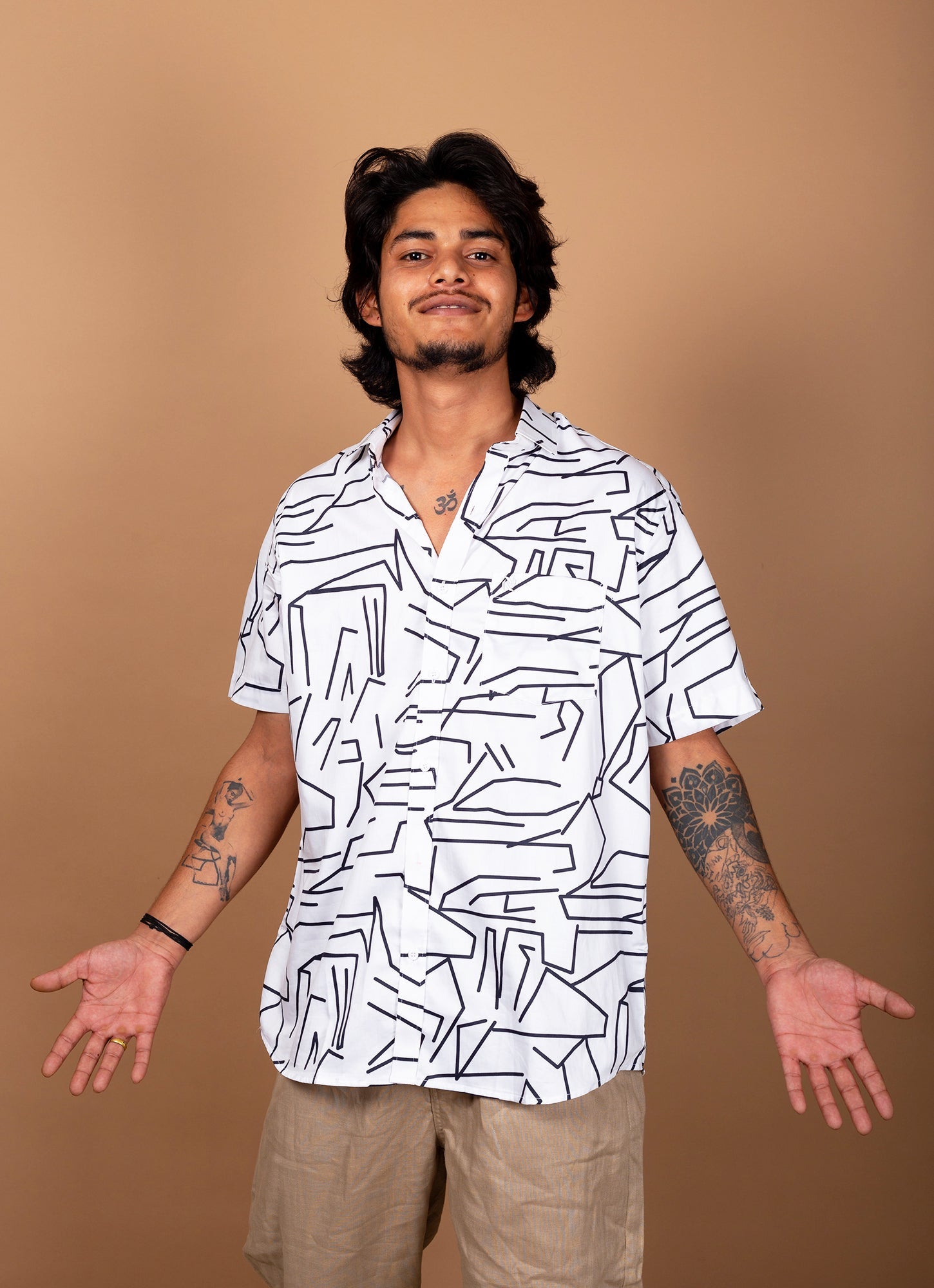 Wavy Designer White Premium Shirt