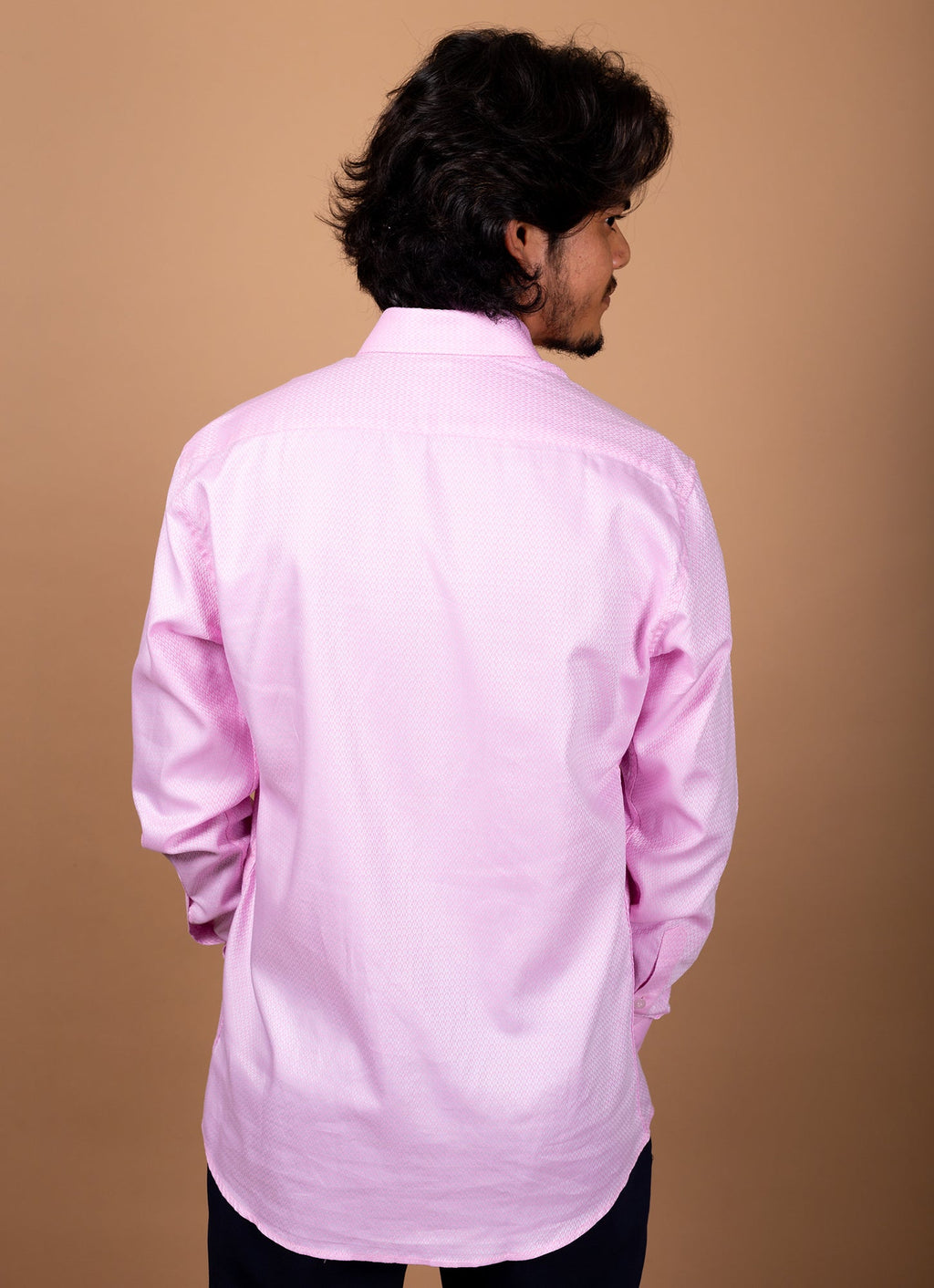 Dobby Pink Textured Organic Cotton Premium Shirt