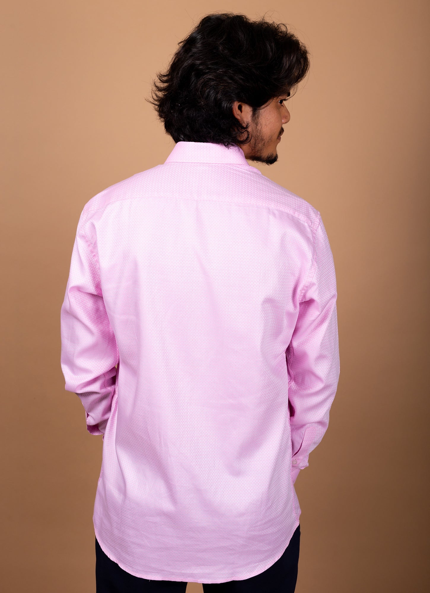 Dobby Pink Textured Organic Cotton Premium Shirt