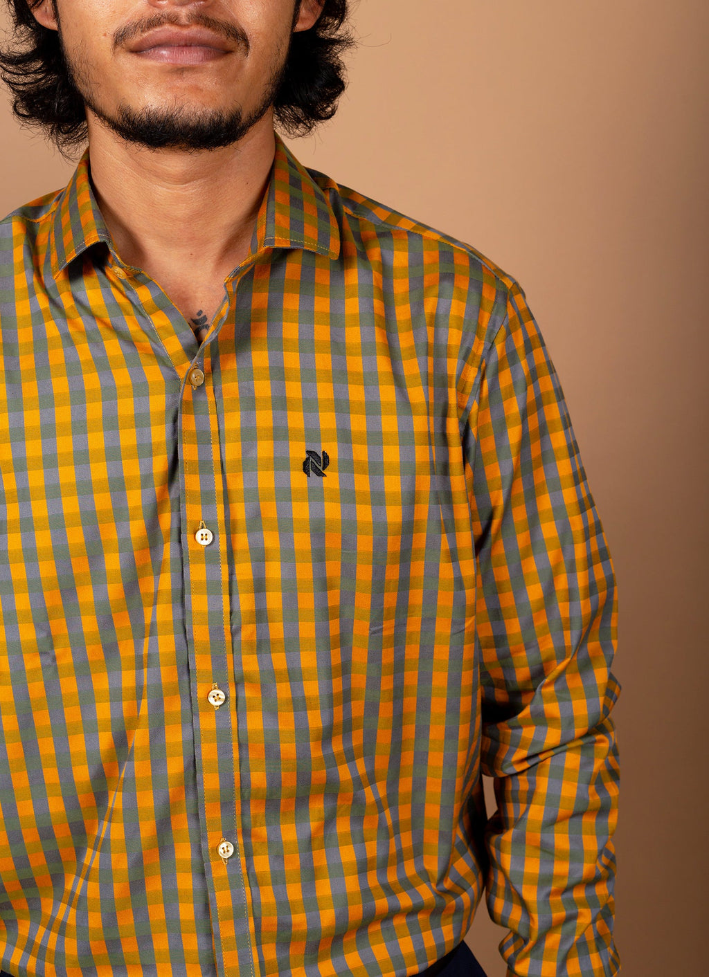 Goldenrod Checkered Organic Cotton Premium Shirt