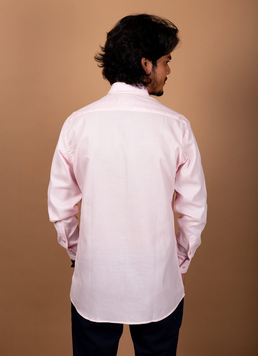 Textured Baby Pink Textured Organic Cotton Premium Shirt