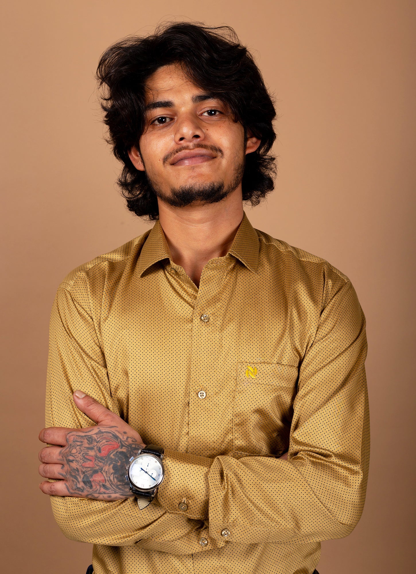 Golden Dotted Organic Cotton Premium Shirt